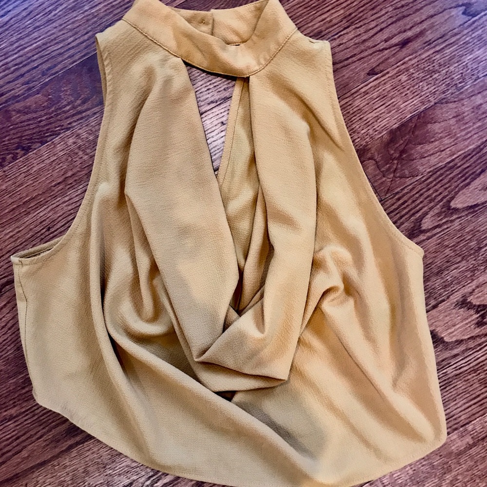 Cute cropped mustard blouse